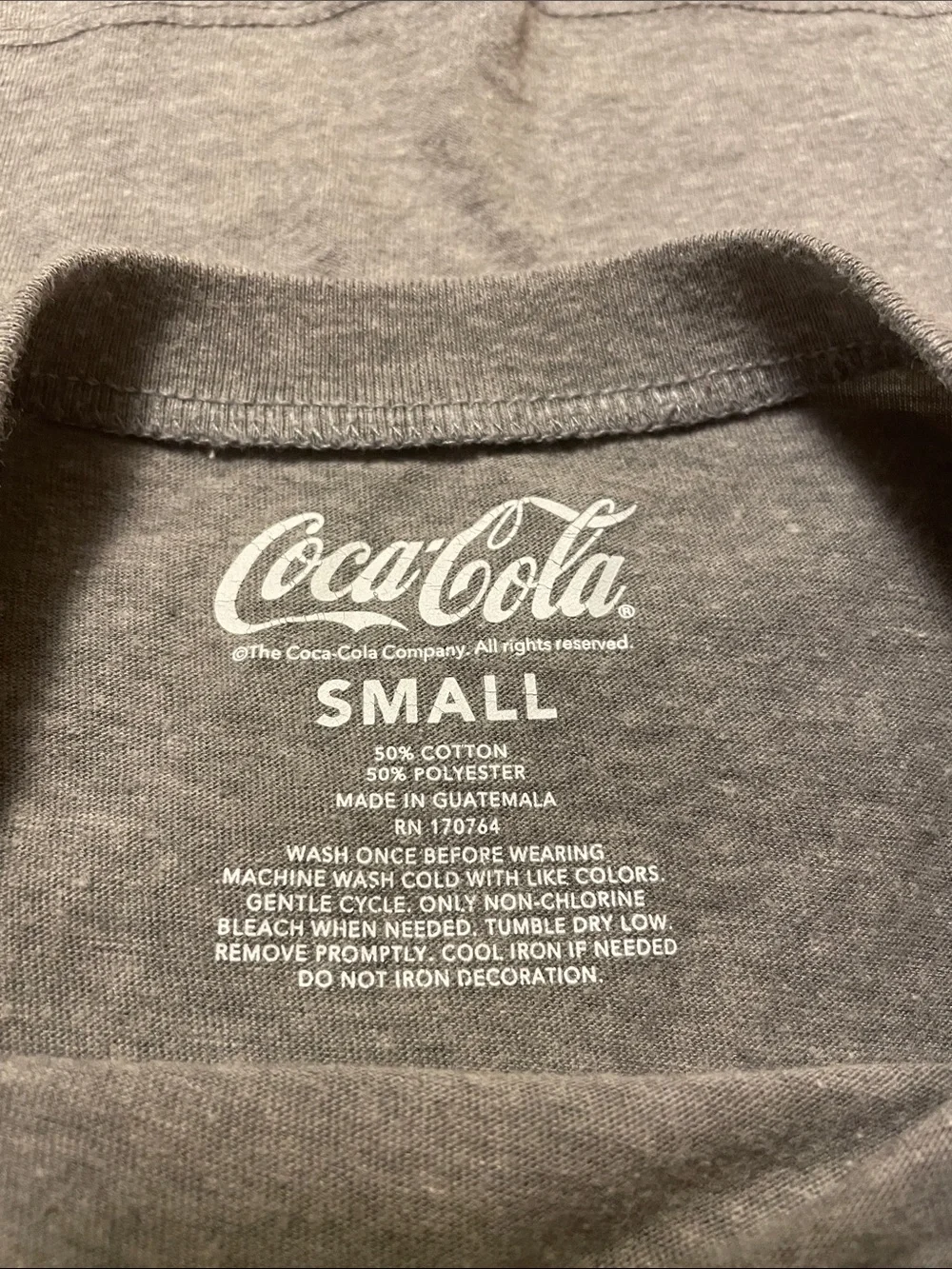 Coca Cola Gray Tee with a Pink Bow Graphic